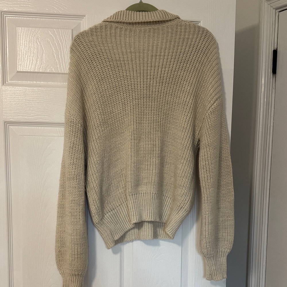 Women's Cream Sweater with Button Detail - Picture 2 of 2